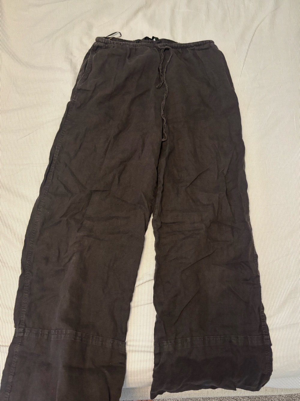 Zara linen set -chocolate brown - Elastic Waist - Picture 3 of 9